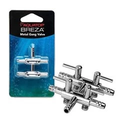 Aquatop Breza 4-Way Metal Gang Valve Aquatics Air Control - Gray
