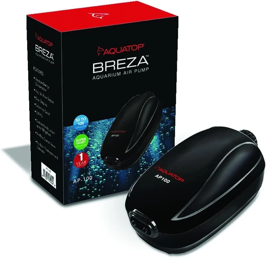 Aquatop Breza Dual Outlet Aquarium Air Pump - Black - 40 - 100 Gal 2 Aquatop Breza Dual Outlet Aquarium Air Pump - Black - 40 - 100 Gal - Image 2