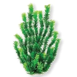 Aquatop Bushy Weighted Plastic Aquarium Plant - Green - 24 In