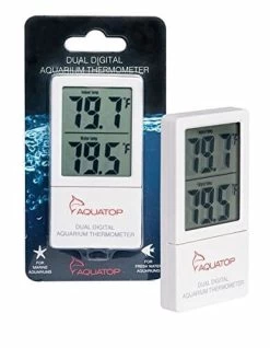Aquatop External Dual Digital Aquarium Thermometer - White