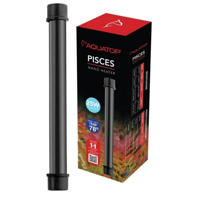 Aquatop Pisces Nano Heater With Thermostat Submersible Fish Tank Heater - Black - 25 Watt 1 Aquatop Pisces Nano Heater With Thermostat Submersible Fish Tank Heater - Black - 25 Watt