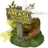 Exotic Environments Area 51 Sign With Ufo Resin Aquatics Decoration - Multi - Small
