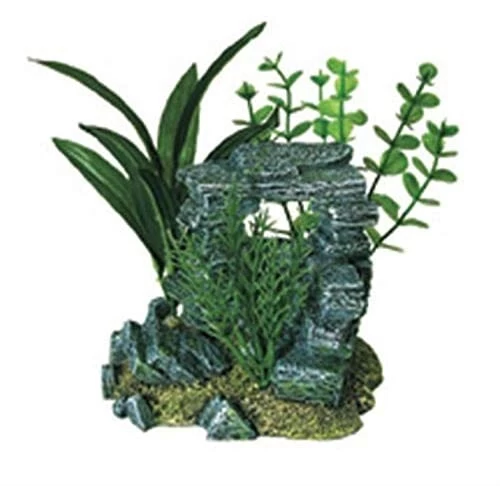 Exotic Environments Rock Arch With Plants Resin Aquatics Decoration - Small 1 Exotic Environments Rock Arch With Plants Resin Aquatics Decoration - Small