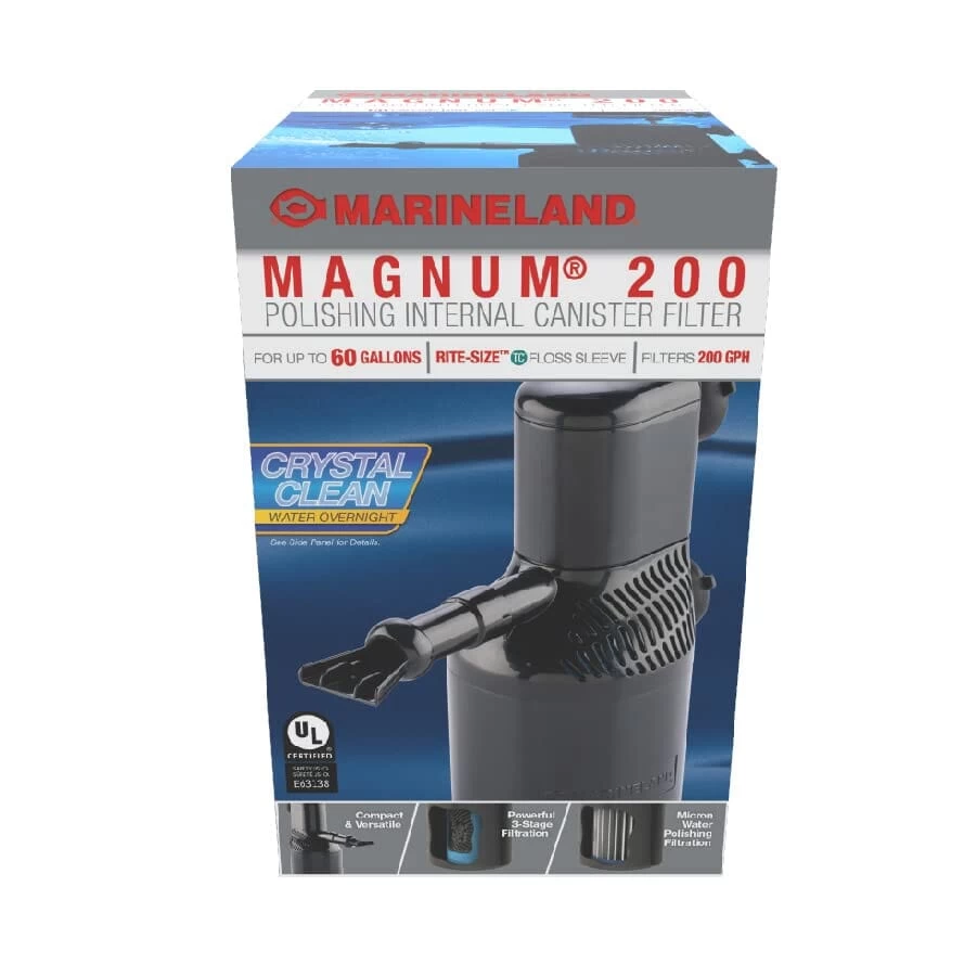 Marineland Magnum 200 Polishing Internal Aquarium Canister Filter - Up To 60 Gal 1 Marineland Magnum 200 Polishing Internal Aquarium Canister Filter - Up To 60 Gal