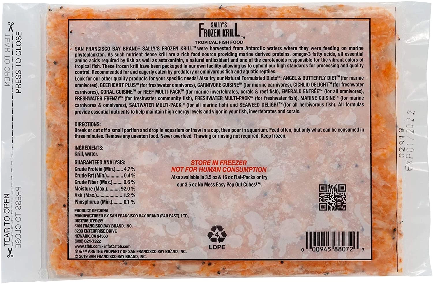 San Francisco Bay Brand Frozen Krill - 8 Oz 2 San Francisco Bay Brand Frozen Krill - 8 Oz - Image 2