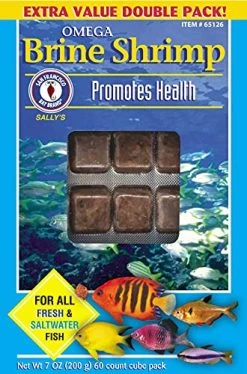 San Francisco Bay Brand Frozen Omega Brine Shrimp - 60 Cubes - 7 Oz